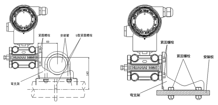 智能差壓變送器管裝彎（盤(pán)）支架
